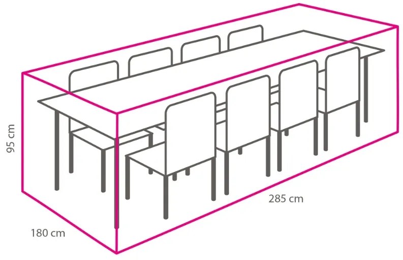 Ochranná plachta na stolovú súpravu XL II (285x180x95 cm)