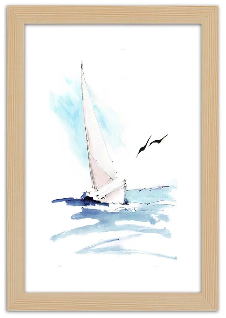 Gario Plagát Jachta na mori Farba rámu: Bez rámu, Rozmery: 30 x 45 cm