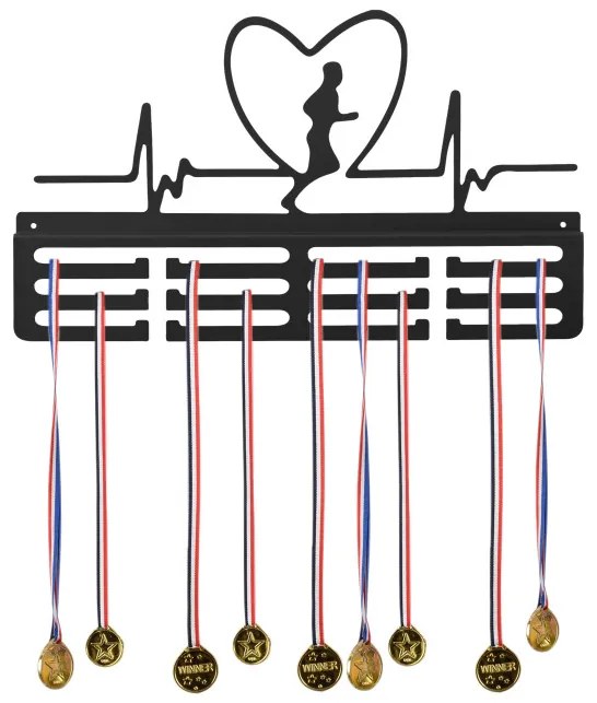 Nástenný vešiak na medaily BEŽEC čierny