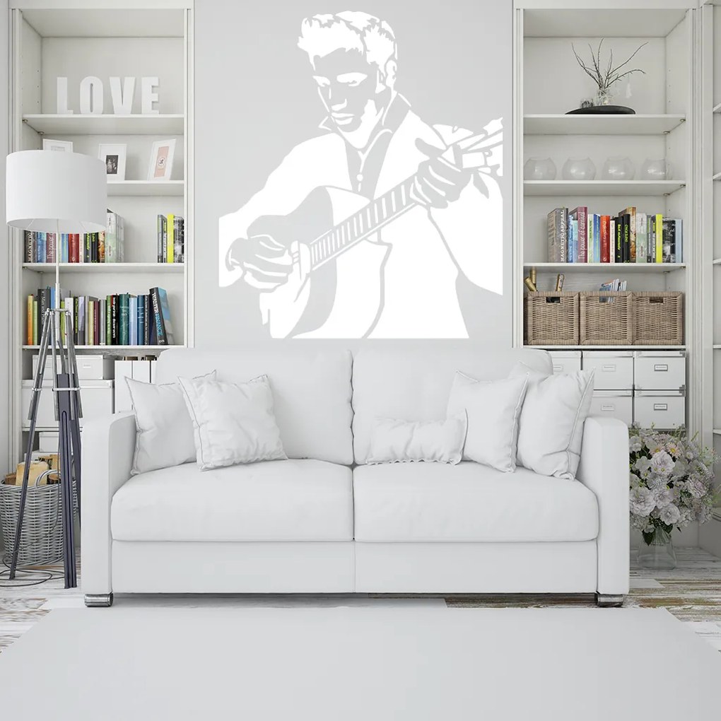 Veselá Stena Samolepka Elvis Presley Farba: fialová, Veľkosť: 60 x 56 cm
