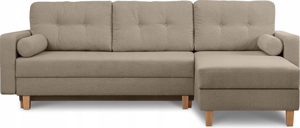 Rozkladací Rohový Gauč Škandinávsky Eriso Hnedý