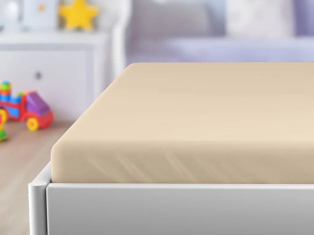 Jersey plachta do detskej postieľky svetlobéžová 70 x 140 cm