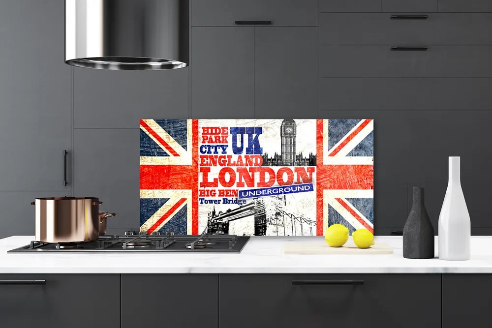 Sklenený obklad Do kuchyne Londýn vlajka umenie 120x60 cm