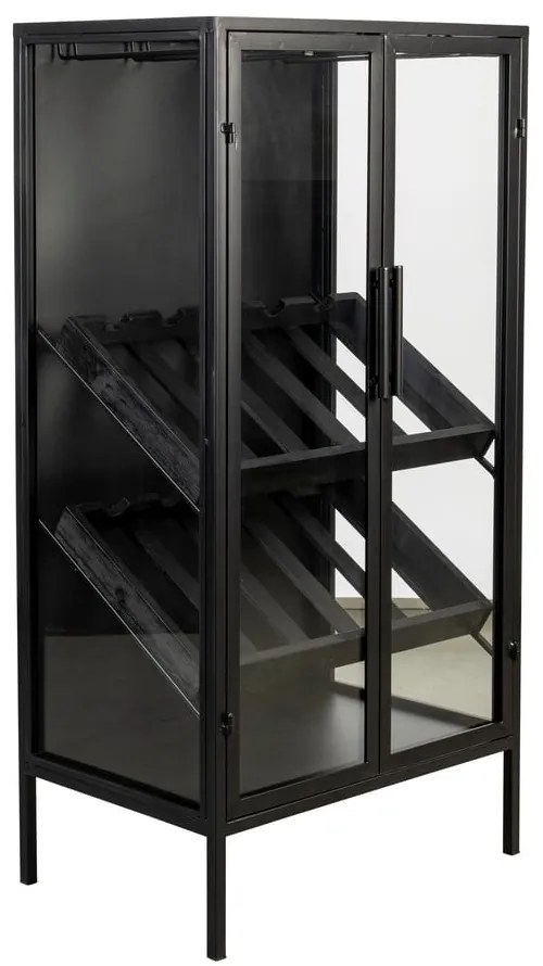 Čierna vinotéka z jedľového dreva na 10 fliaš, 52x103 cm Rob - White Label