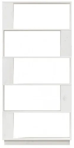vidaXL Knižnica/deliaca stena biela 80x25x163,5 cm masívna borovica-