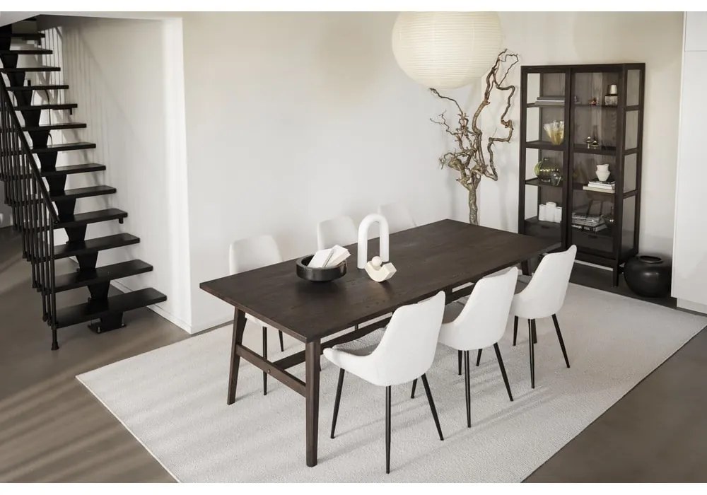 Tmavohnedý jedálenský stôl v dekore duba 100x220 cm Plainfield – Rowico