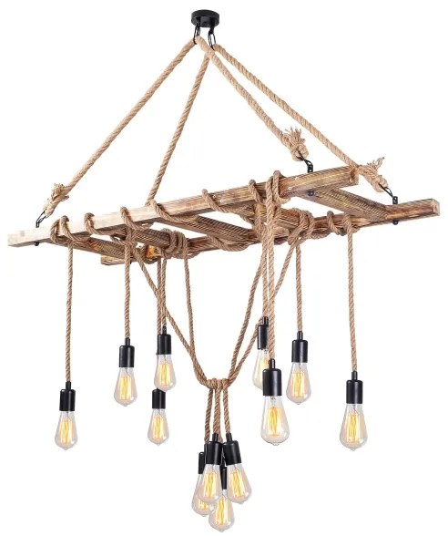 Luster na lanku EREBOS 12xE27/40W/230V hnedý