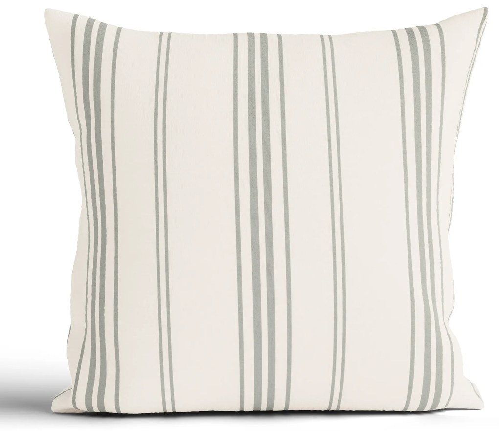 Bavlnená obliečka na vankúš Natural 40 × 40 cm- Prúžky zelené