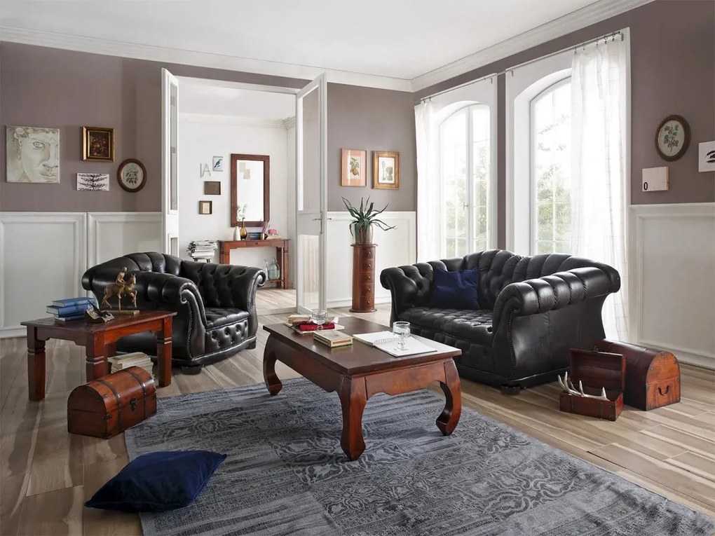 furniture-nabytek.cz - Masivní konferenční stolek Texas z akácie, lakovaný, hnědý – 60×60×45 cm