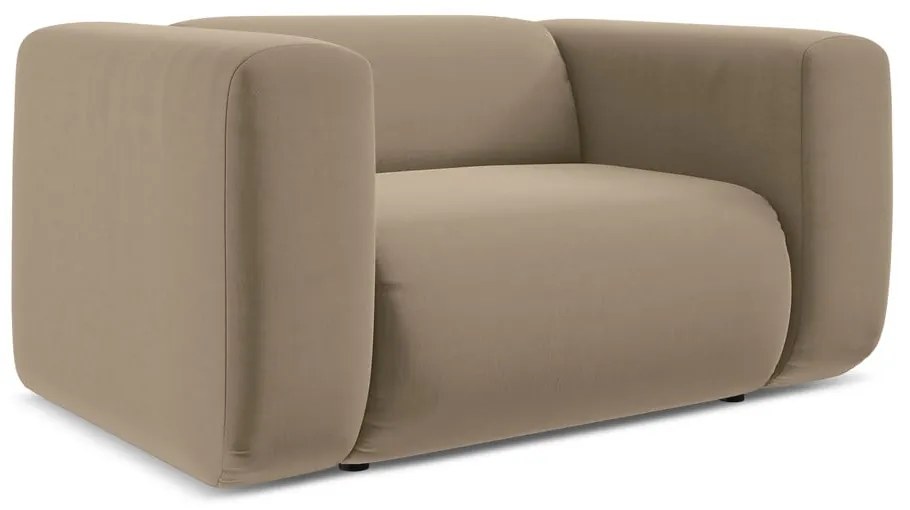 Béžové zamatové kreslo Ekahi – Makamii