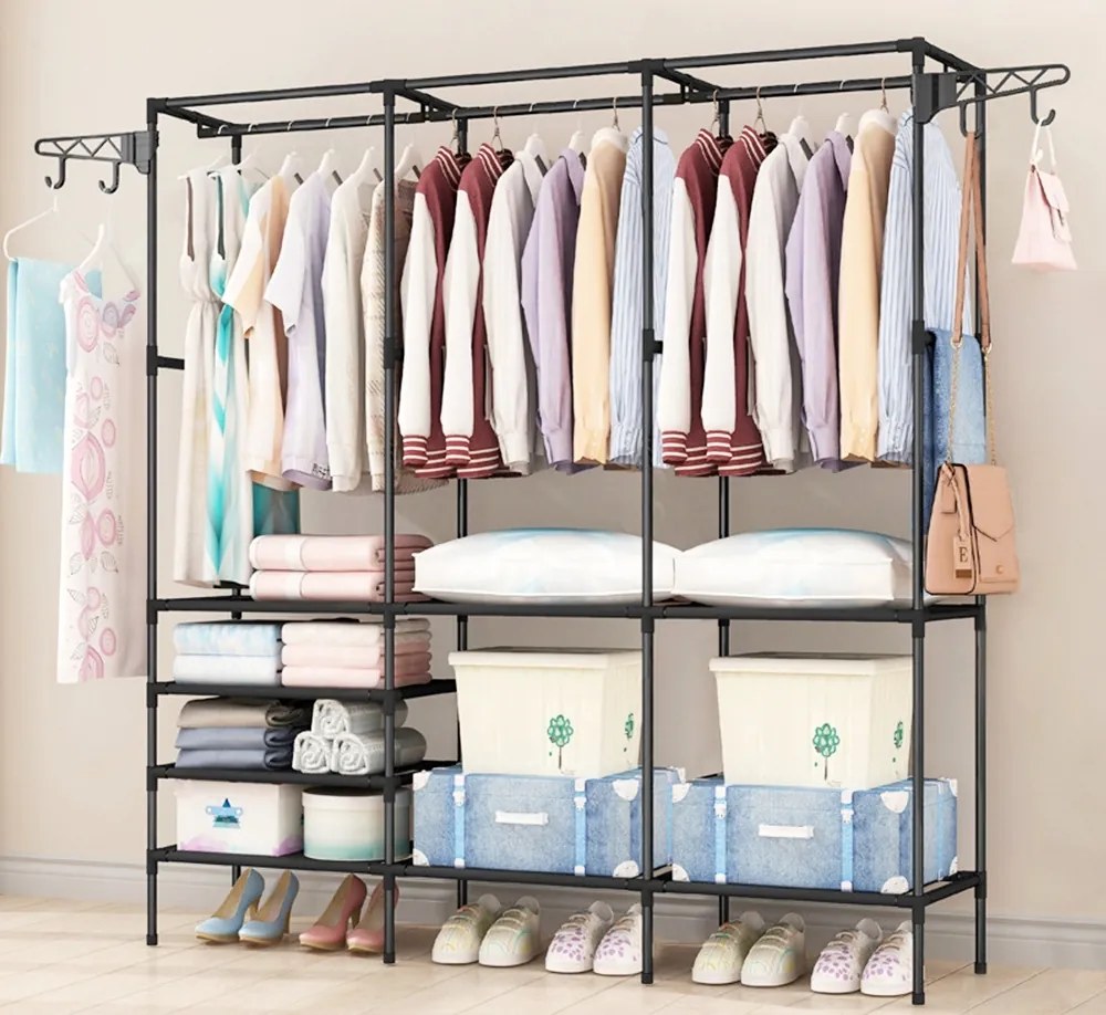 Otvorená šatníková skriňa CYNTHIA - 8 políc