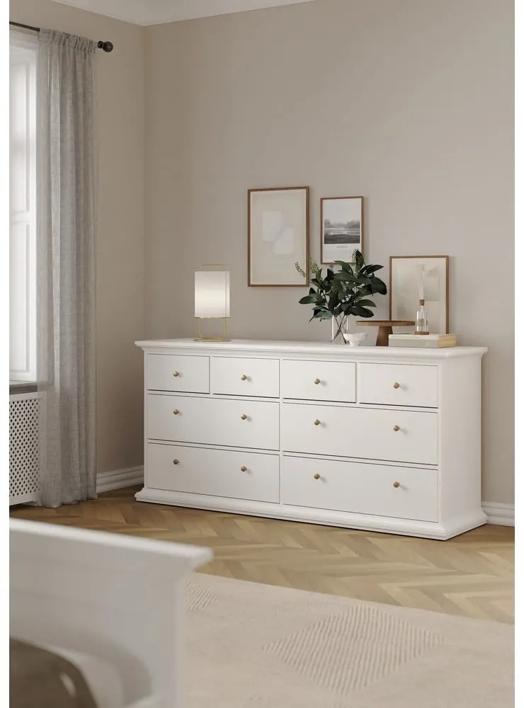 Biela nízka komoda 183x87 cm Paris – Tvilum