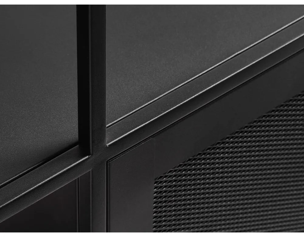 Čierna kovová knižnica 80x138 cm Malibu - Unique Furniture