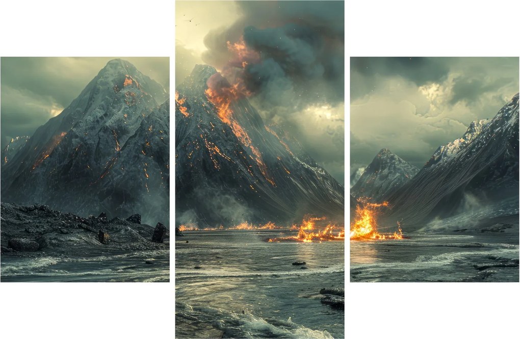 Obraz - Erupcia sopky (90x60 cm)