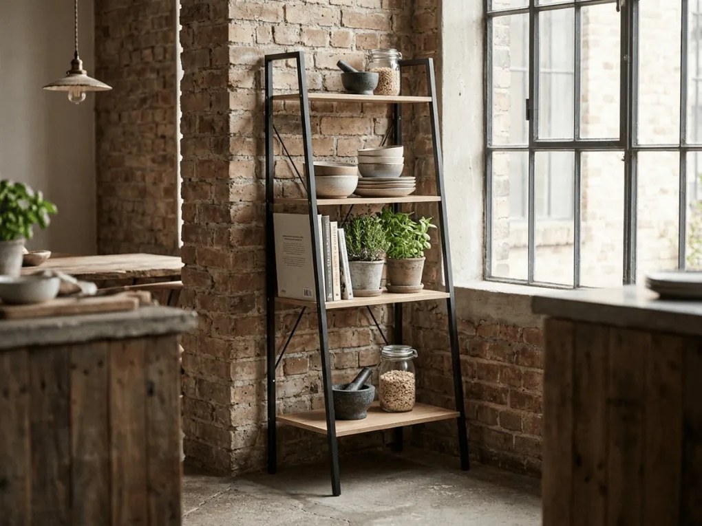 Knižnica TAYLOR SONOMA 4 police 147x60 cm, dub sonoma