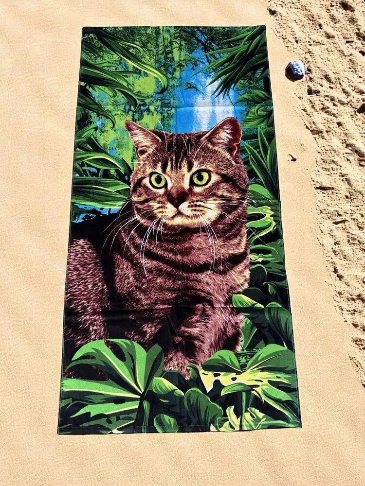 Plážová osuška FUNNY CAT 70x140 cm