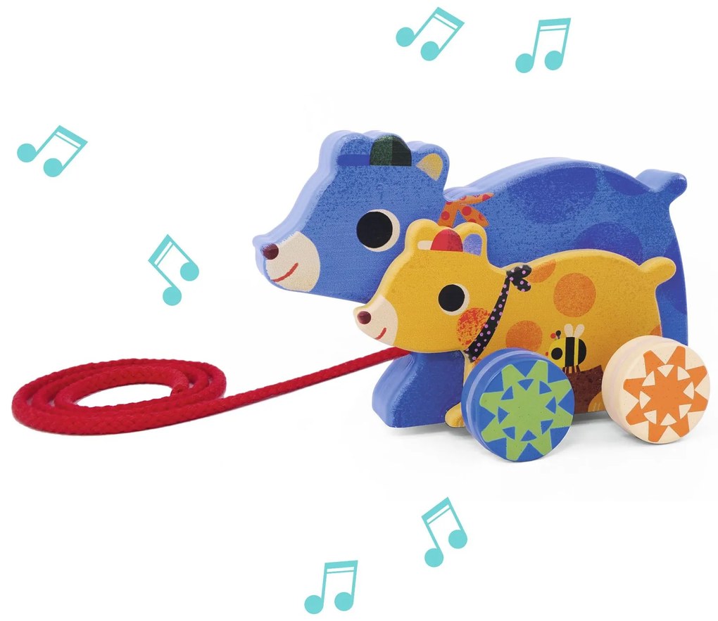 Dva medvedíky - ťahacia hračka s melódiou - Gabi & Sam