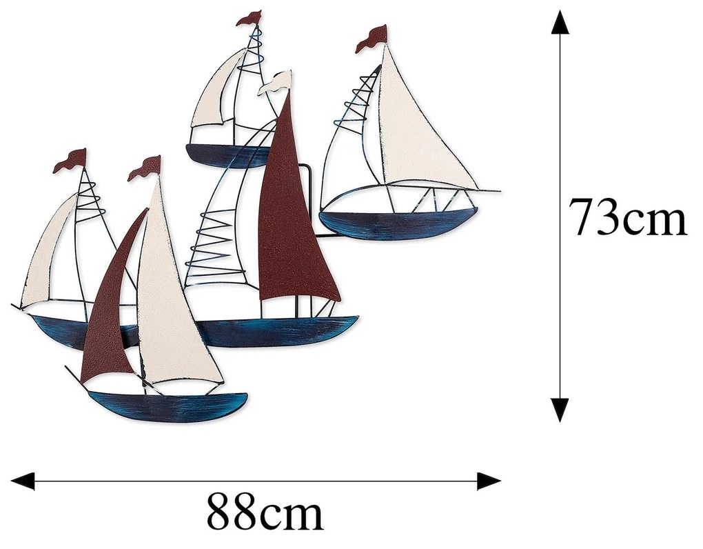 Nástenná kovová dekorácia Kadirga viacfarebná