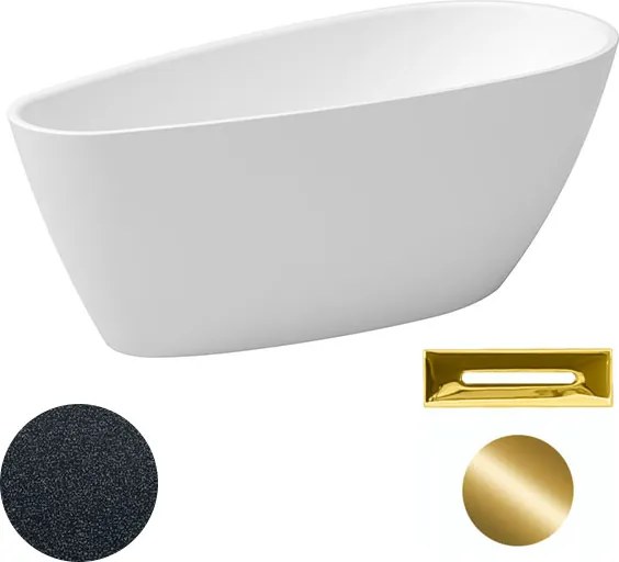 Besco Akrylátová voľne stojaca vaňa Goya A-line Glam G 160x73 (170x80) BESCO-Typ výpuste: Click-Clack s prepadom, zlatá, BESCO-Rozmery: 170x80, BESCO…