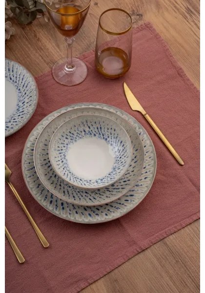 Jedálna súprava 24 ks – modrá/béžová, porcelánová