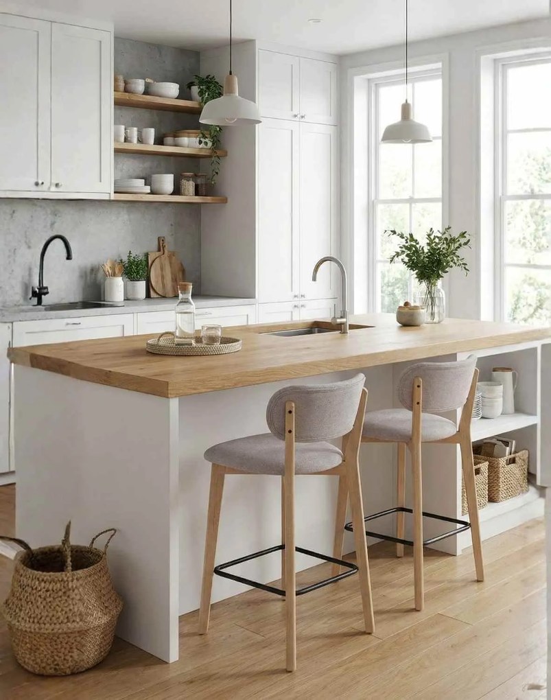 Barová stolička do kuchyne s opierkou na nohy Boston, béžová