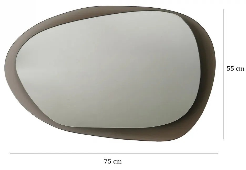 Dekoratívne nástenné zrkadlo Aqua 75x55 cm bronzové