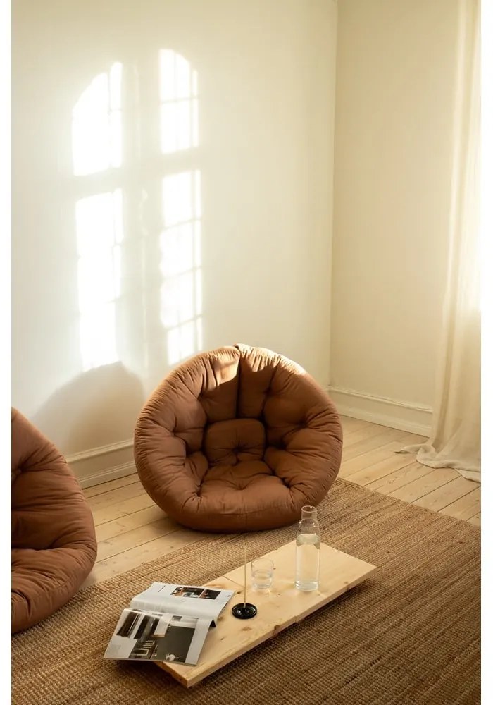 Rozkladacie kreslo s hnedým poťahom Karup Design Nido Mocca