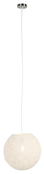 Rustikálne závesné svietidlo biele 35 cm - Corda