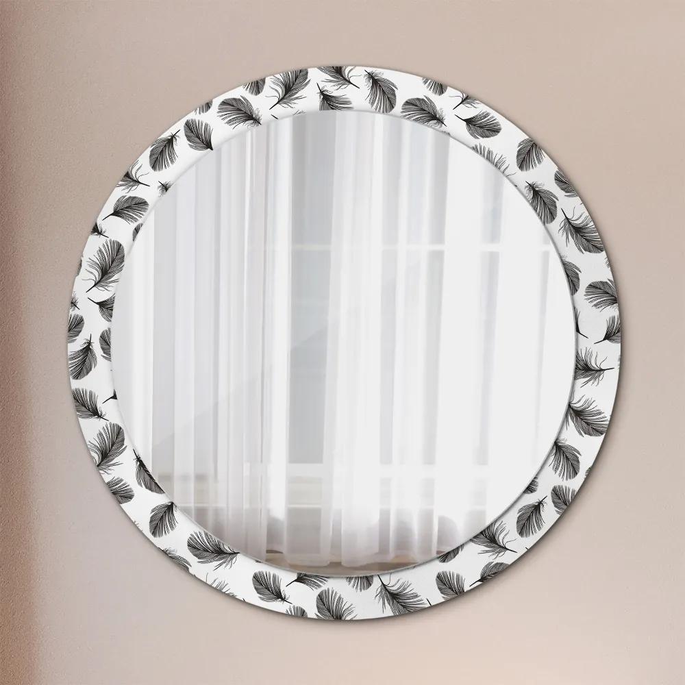 Okrúhle ozdobné zrkadlo Perie fi 90 cm