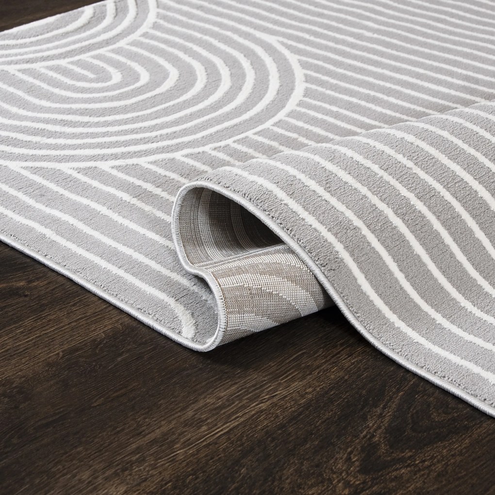 TA Koberec NG81A GRAY/WHITE ELLEN Sivý Obdĺžnikový Rozmer: 80x150 cm