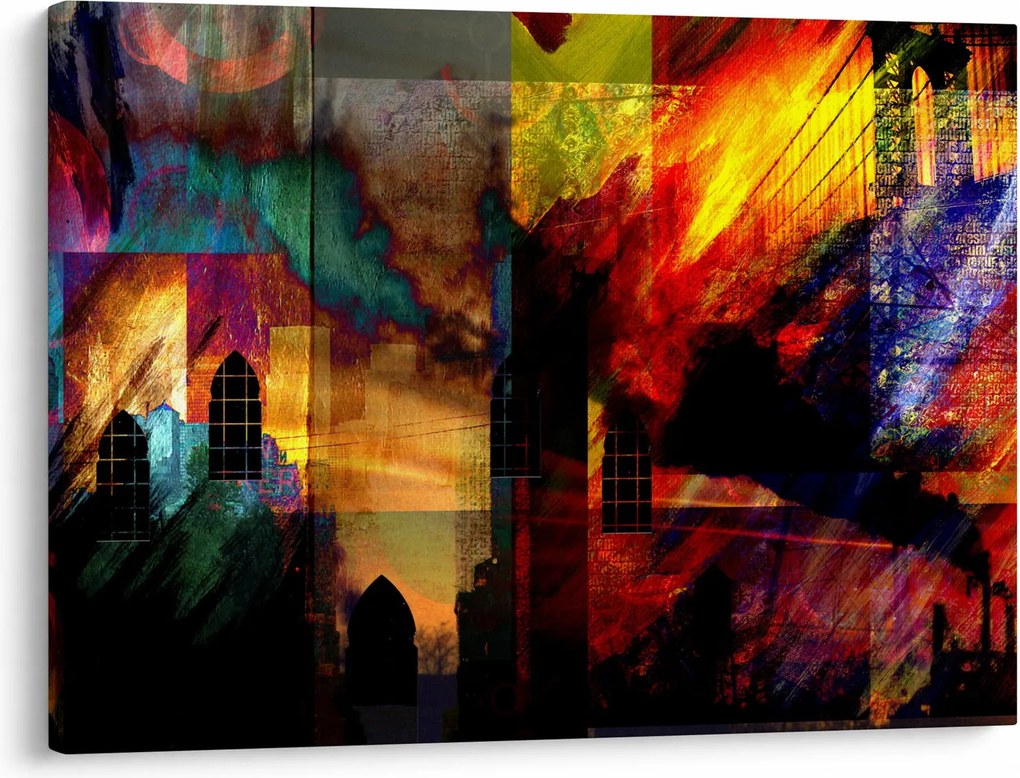Obraz - Farebná abstrakcia mesta (70x50 cm)