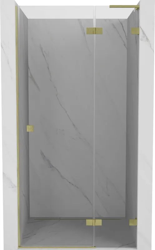 Mexen, Mexen Lunar L pravé otočné sprchové dvere 85 cm, transparentné, brúsené zlaté - 834L-085-000-55-00-P