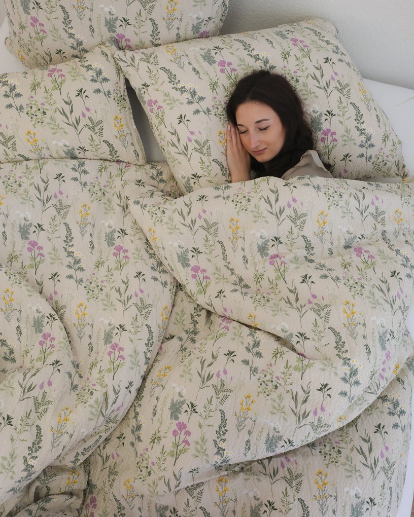 Predĺžené krepové obliečky Renforcé - Bianca béžová