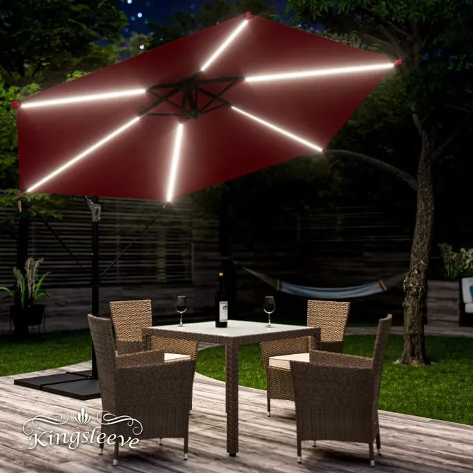 InternetovaZahrada LED slnečník Mali Ø330 cm - červený