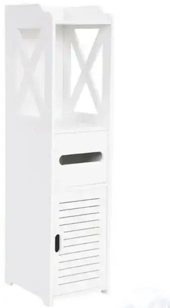 Úzka skrinka do kúpeľne - biela 80 cm