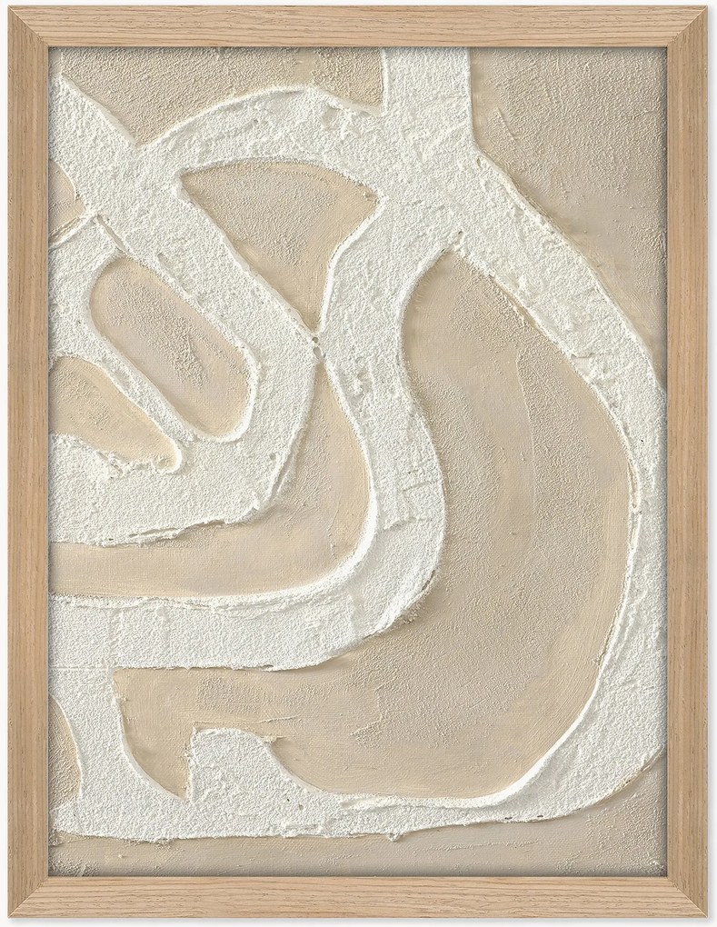 Ručne maľovaná nástenná dekorácia v ráme Raw Organic