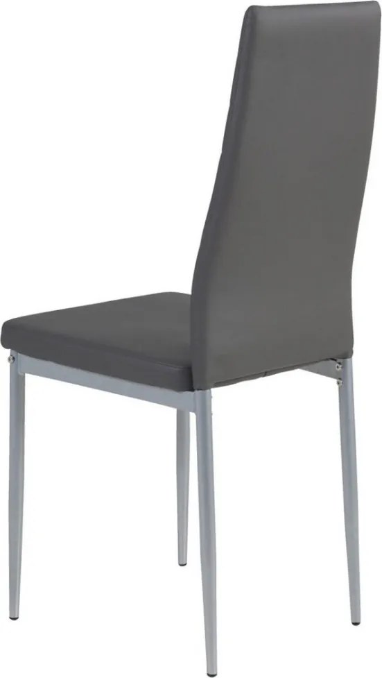 Jedálenský set (3 diely) Duo, šedý betón/sivá ekokoža