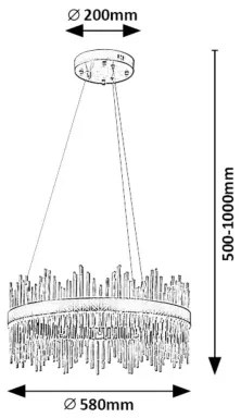 Rabalux 72227 - LED Luster na lanku MABEL LED/36W/230V 3000/4000/6000K zlatá