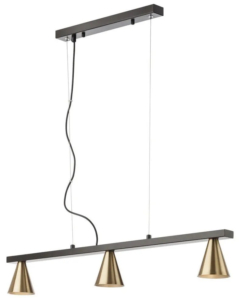 Redo 01-2218 - Luster na lanku ZUMA 3xGU10/15W/230V čierna/zlatá