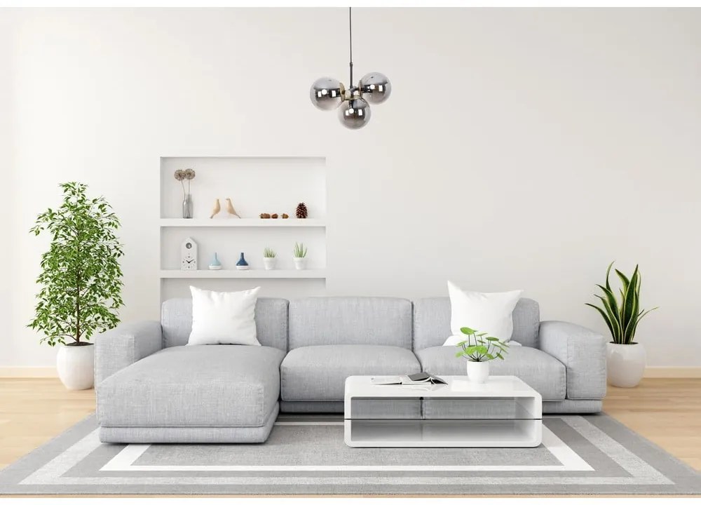 Čierne/sivé závesné svietidlo so skleneným tienidlom ø 15 cm Cascade – Squid Lighting