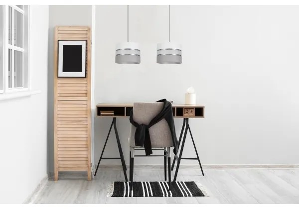 Luster na lanku CORAL 2xE27/60W/230V biela/šedá
