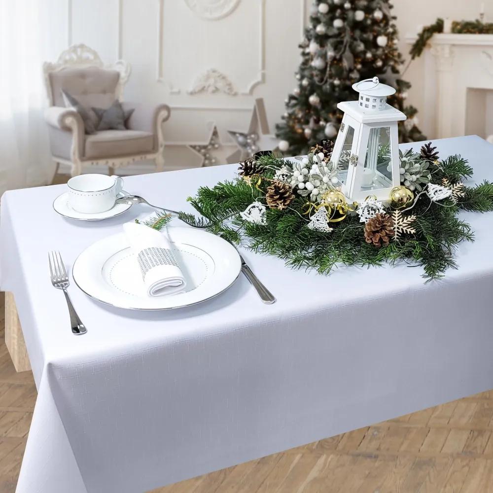Dekorstudio Teflónovy Vianočný obrus na stôl Premium - biely Rozmer obrusu (šírka x dĺžka): 110x160cm