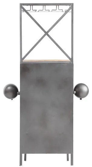 furniture-nabytek.cz - Masívny barový jedálenský stôl z kovu a dreva, lakovaný, šedý – 90×38×155 cm