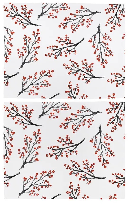 Vianočné látkové prestieranie v súprave 2 ks 45x35 cm Rowan Berries - Butter Kings