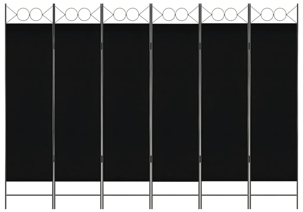 vidaXL 6-panelový paraván čierny 240x180 cm
