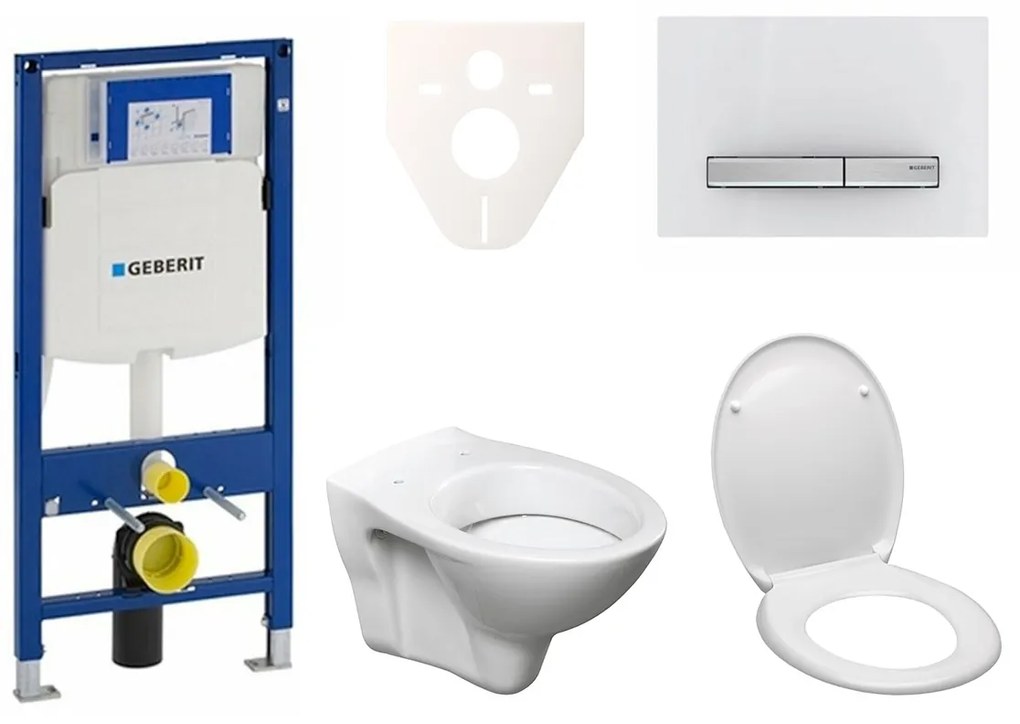 Cenovo zvýhodnený závesný WC set Geberit do ľahkých stien / predstenová montáž + WC S-Line S-line Pro 111.300.00.5ND8