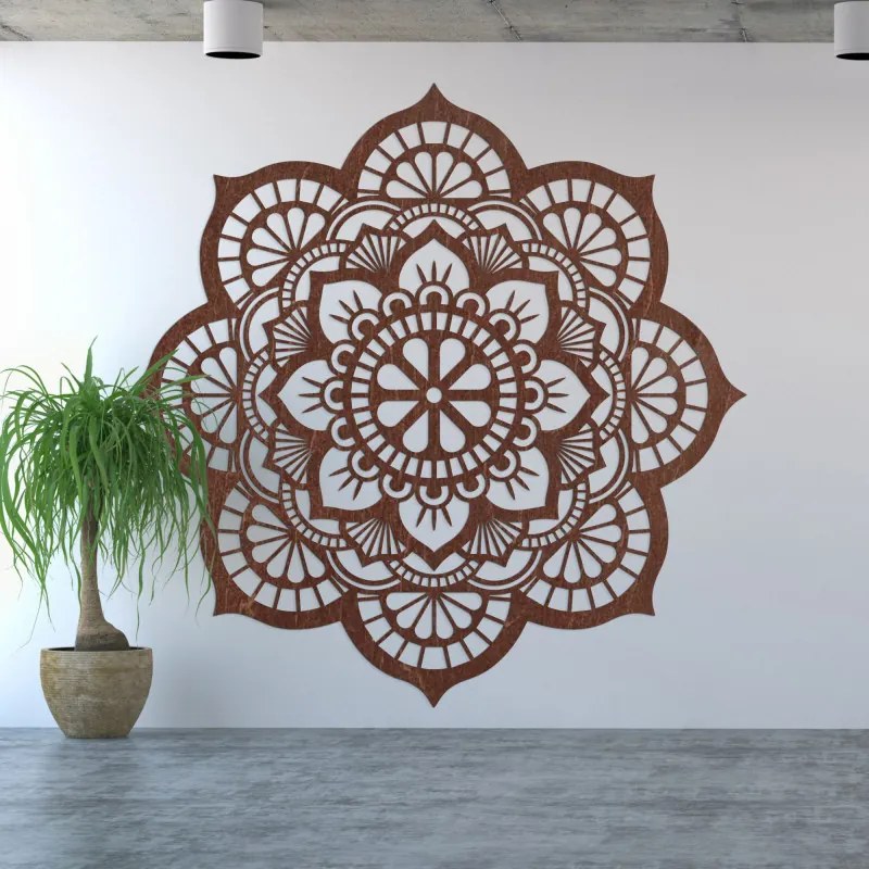 Drevená dekorácia na stenu mandala symbolika lotosový kvet I SENTOP PR0204