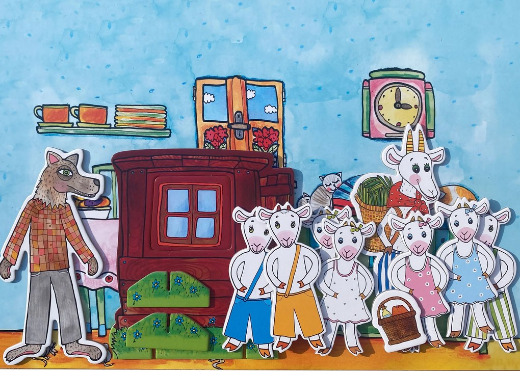 MARIONETINO Bábky a kulisy k rozprávke O kozliatkach