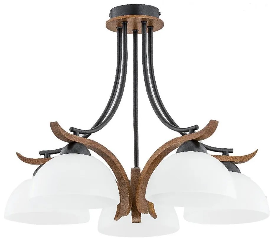 Prisadený luster BAFIA 5xE27/15W/230V hnedá