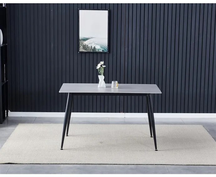 Autronic BONTEC Jedálenský stôl 130x70cm, spekaná keramika, mramor, HT-403M GREY Farba: Šedá